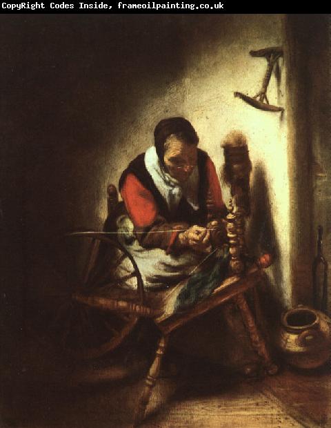 Nicolas Maes A Woman Spinning